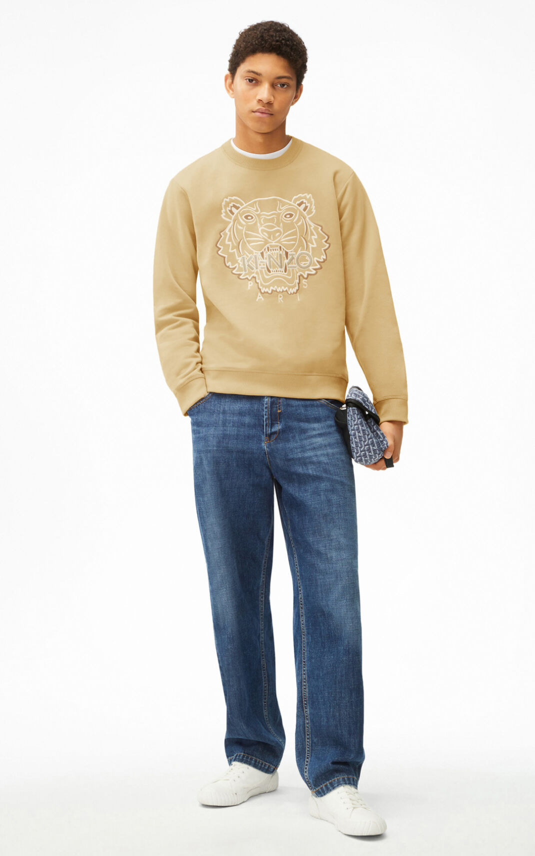 Kenzo Tiger Sudadera Hombre Beige Oscuro | 5736491-RC